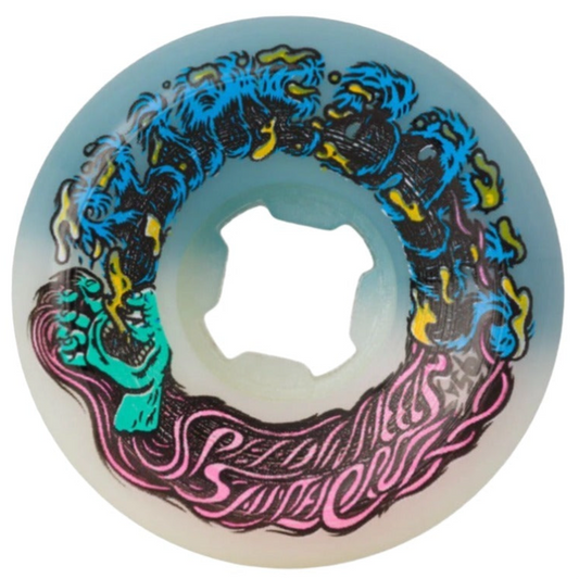 Slime Balls 95A Hairballs 50-50 White/Teal 54mm Wheels