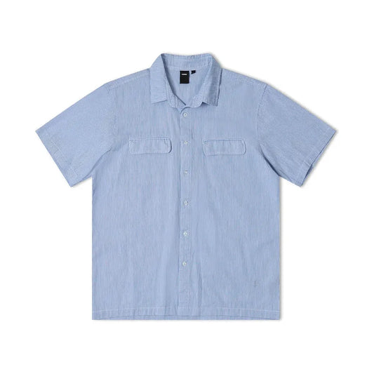 former broadcast striped ss shirt blue white