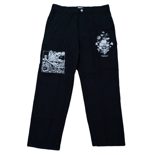 Obey Big Timer Twill Printed Carpenter Pants Digital Black