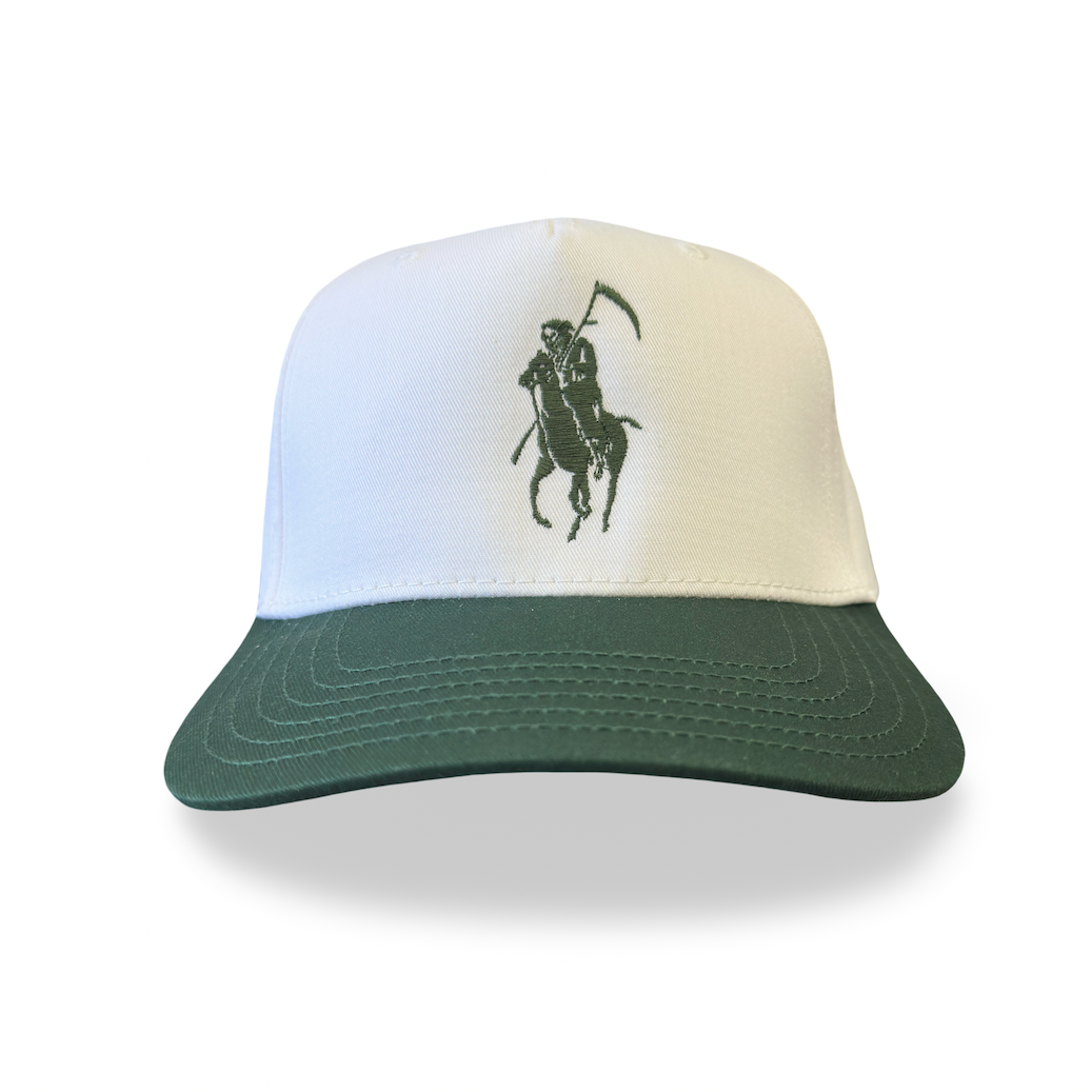 Trucker hat with a logo on a white background