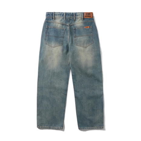 Butter Goods Relaxed Distressed Mid Blue Denim Jeans