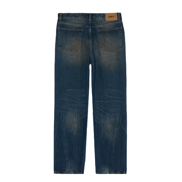 Obey Classic Baggy Denim Oil Stained Indigo