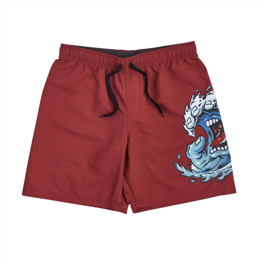 Santa Cruz Screaming Wave Pull On Boardshort Burgundy