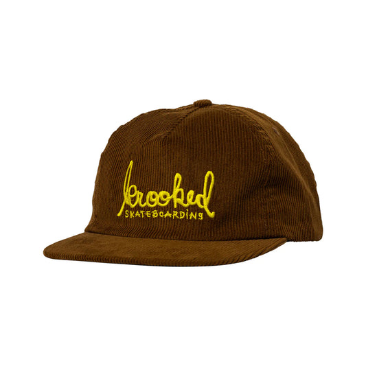 Krooked Skateboards Script Snapback Hat Brown/Gold