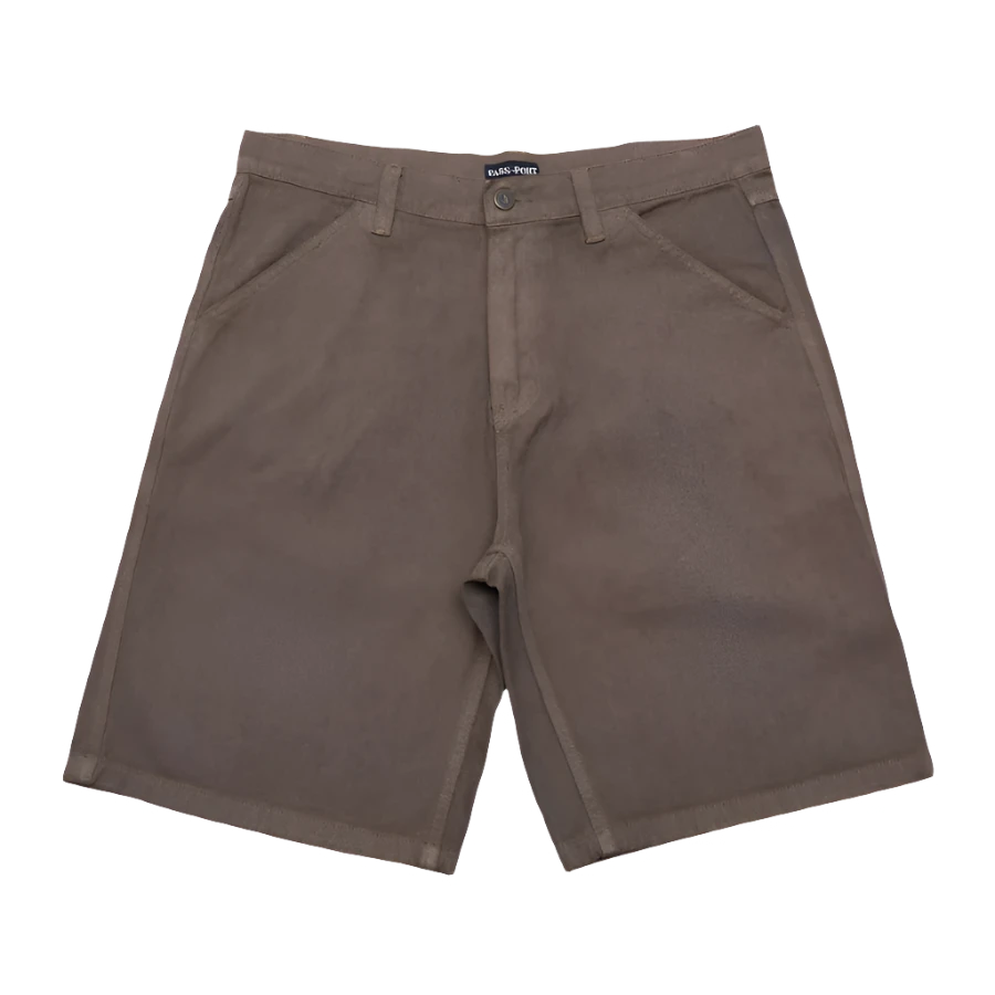 Passport Workers Club Denim Shorts Washed Brown