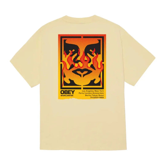 Obey Icon Stencil Flame Tee
