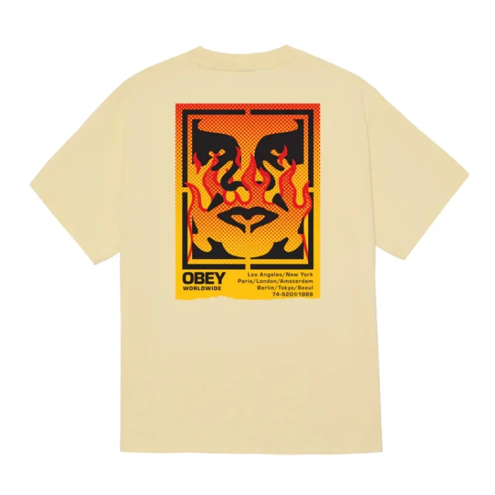 Obey Icon Stencil Flame Tee