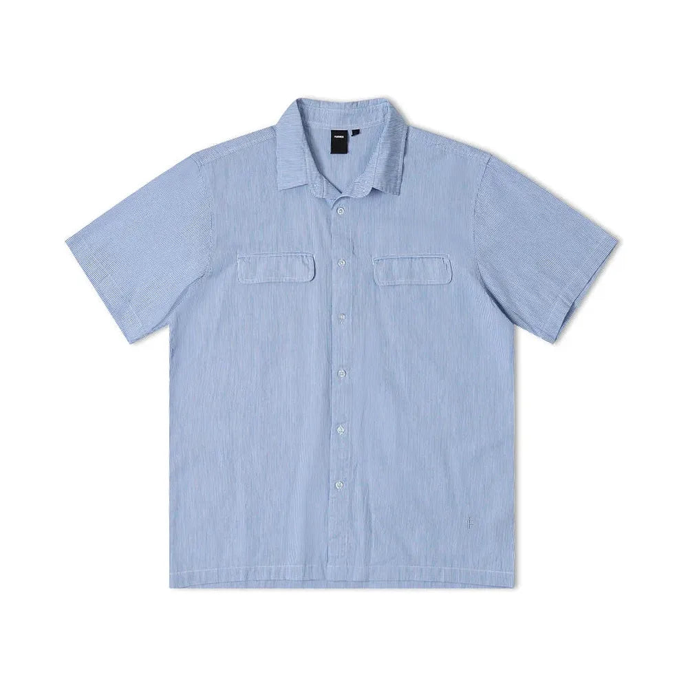 former broadcast striped ss shirt blue white