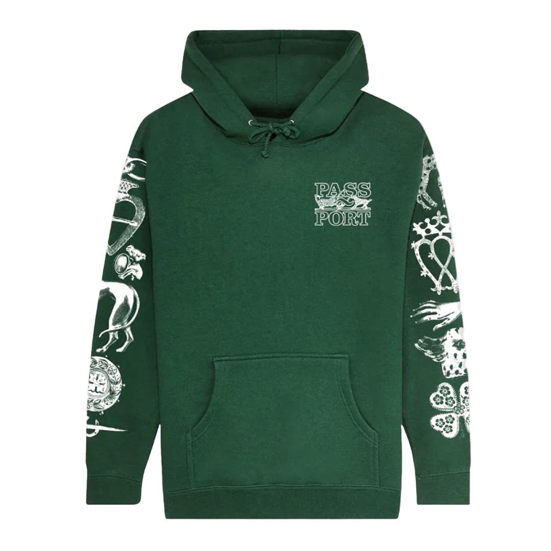 Passport Trinkets Hoodie Forest Green