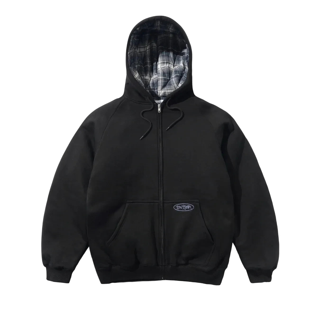 Butter Goods Plaid Line Zip-Thru Hood