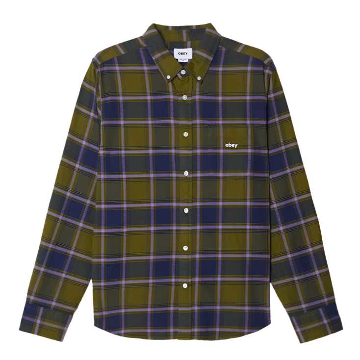 Obey Morgan Woven Moss Green Multi