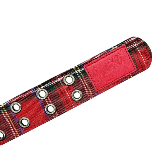 loosey Loves You Plaid Grommet Hole Belt