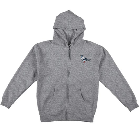 Antihero Lil Pigeon Embroidered Zip-Up Hooded SweatshirtGRY/MLT