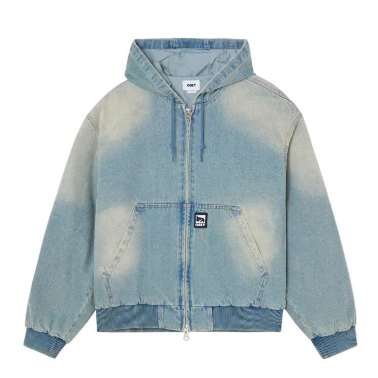 Obey Glen Zip Up Jacket Indigo Archive Wash