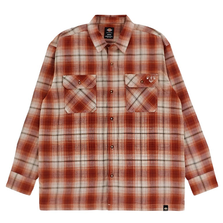 Dickies Ronnie Sandoval Brushed Flannel Shirt Rust Brown