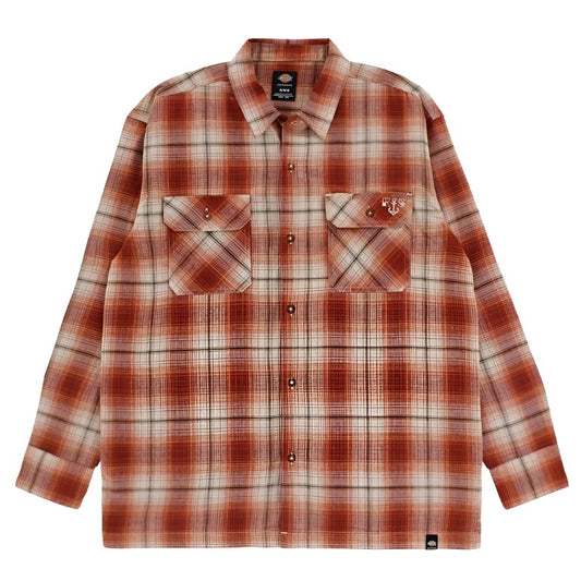 Dickies Ronnie Sandoval Brushed Flannel Shirt Rust Brown